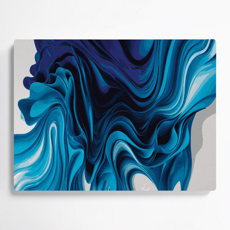 Art mural en métal dégradé abstrait bleu 47, H 11 po x l 14 po