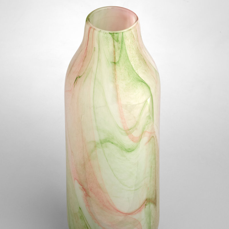 Fern Handmade Glass Table Vase, 13" H x 4.75" W x 4.75" D