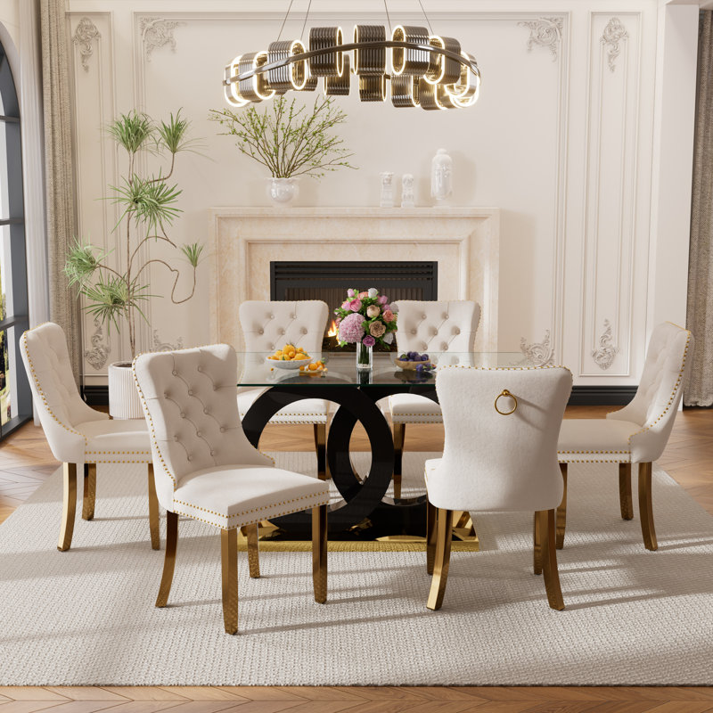 Ensemble de salle à manger Latiesha, Beige