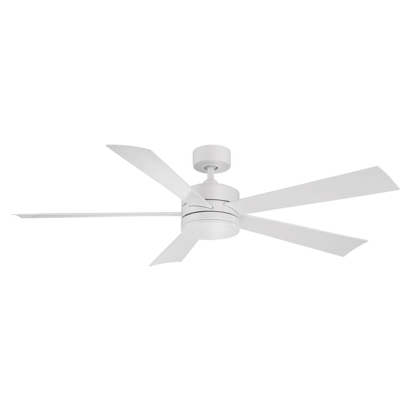 Ventilateur de plafond intelligent à cinq pales d'extérieur et d'intérieur Wynd avec télécommande et ensemble d'éclairage DEL inclus fonctionnant avec les applis Alexa, iOS ou Android
