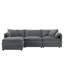 Canapé 4 places avec pouf (gris foncé)