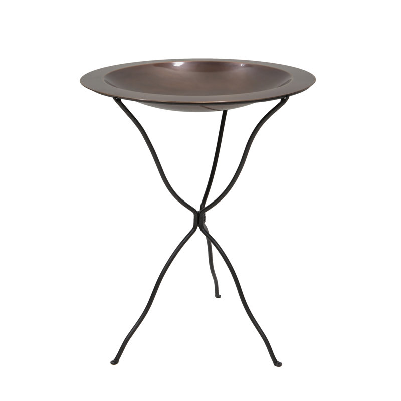 24" Classic Copper Birdbath with Ring Stand