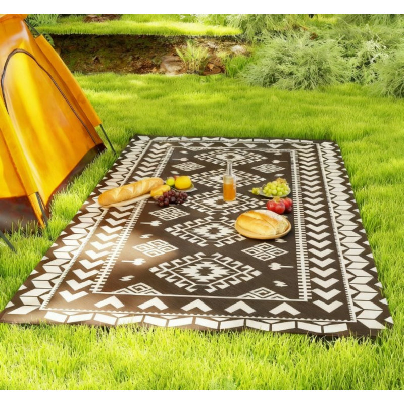 Outdoor Rug For Patio, Portable Outside Camping Area Carpet Mat, Reversible Rug For Backyard Porch, Picnic, Runner 9' x 18'