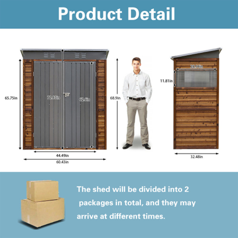 5FT Iron-Wood Combination Tool Shed - Nature Meets Functionality