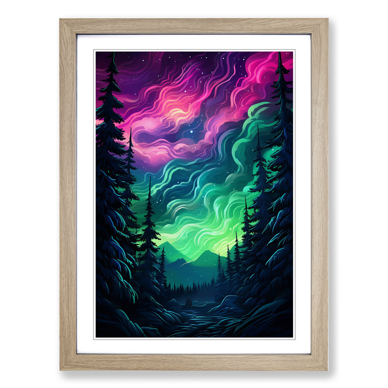 Single Picture Frame Print on Wood, Oak Framed, 34cm H x 25cm W