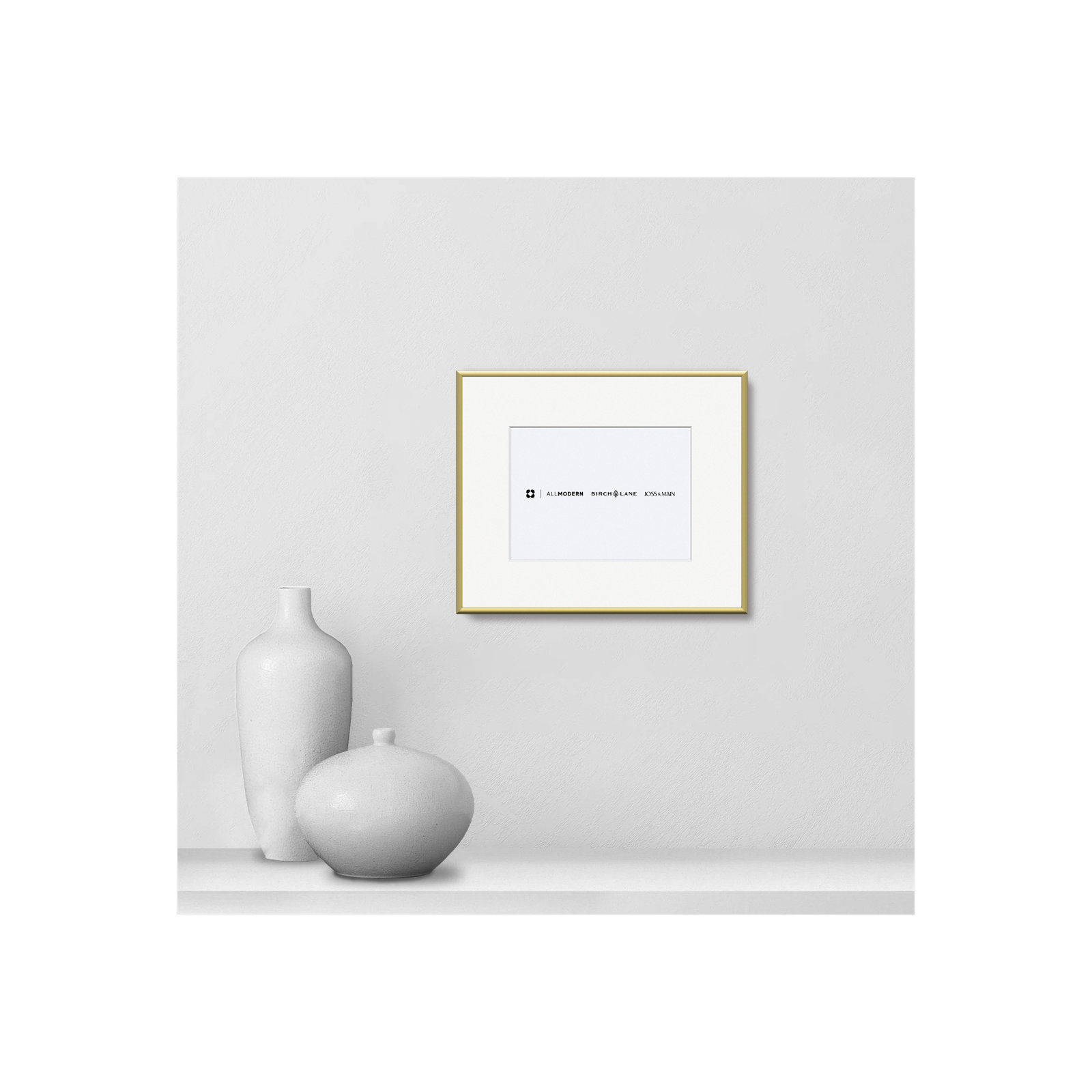 Feronia Metal Picture Frame with Mat, Gold, 7" x 5"