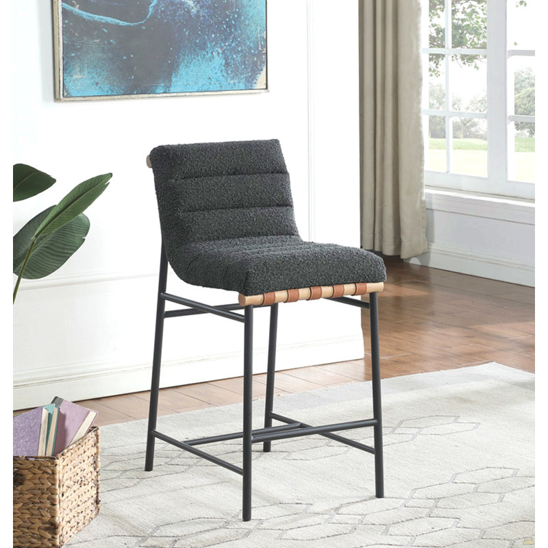 Chaise l 17,75 po Boucle, Gris foncé