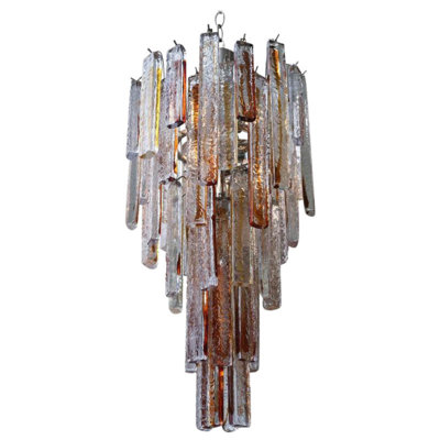 Murano Tiered Mazzega Fused Glass Pendant Chandelier