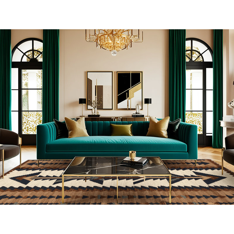 Washable Trail Arrow Southwestern Area Rug, Square 6'