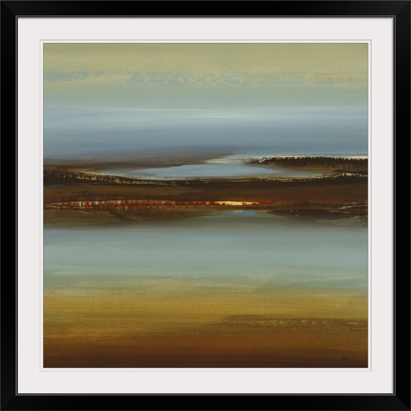 «Hymera Zen Land» par Lisa Ridgers, reproduction d'art, H 20 po x l 20 po x p 1 po, Cadre noir