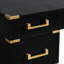 Bureau avec bordure en métal, 5 petits tiroirs, 2 tiroirs-classeurs pour configuration de bureau à très grand bord de 70 pouces, 7 rangements et ports cachés