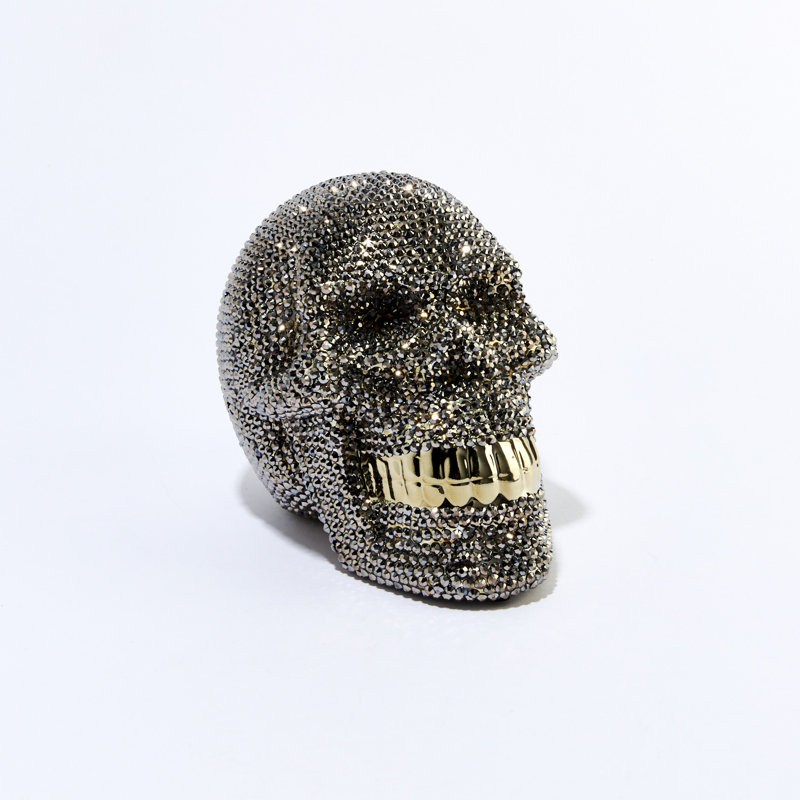 Rhinestone Skull Bank - 8" long