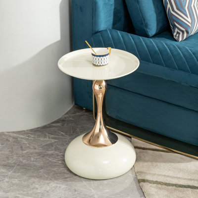 Petite table d'appoint ronde pour petits espaces, table basse, petite table basse de salon, table de bout blanche