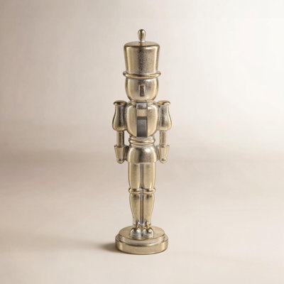 2-Piece Metallic Nutcracker Figurine Set