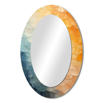 Minimalism Colors In Harmony III - Large Oval Wall Mirror On Metal