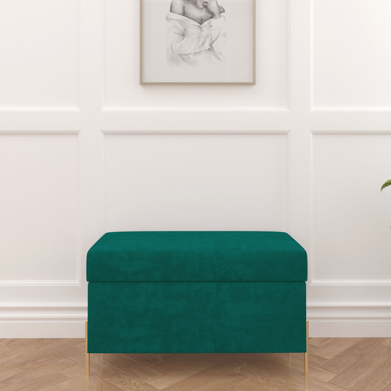 Overton Casablanca Upholstered Storage Bench, Green