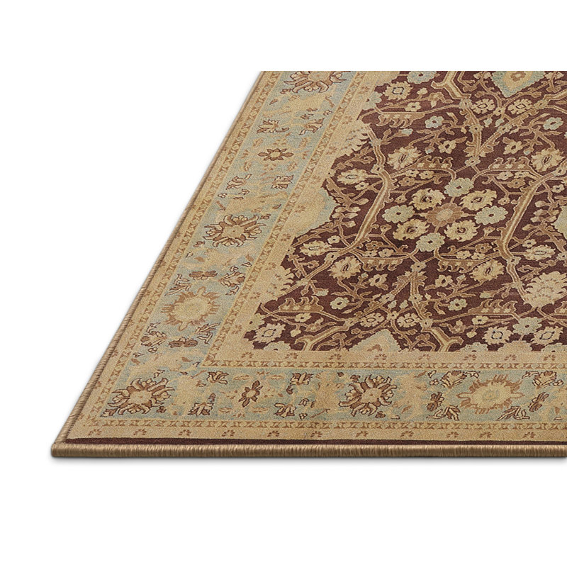 Tapis beige / brun Dzamhur, Rectangle 5 pi x 8 pi
