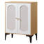 Armoire de rangement cannelée, chêne naturel et blanc, 1 pièce-1384972579