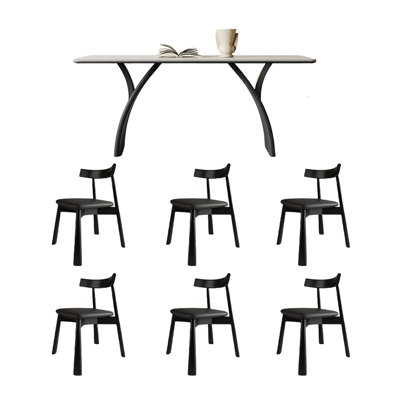Vintage minimalist dining table and chair set
