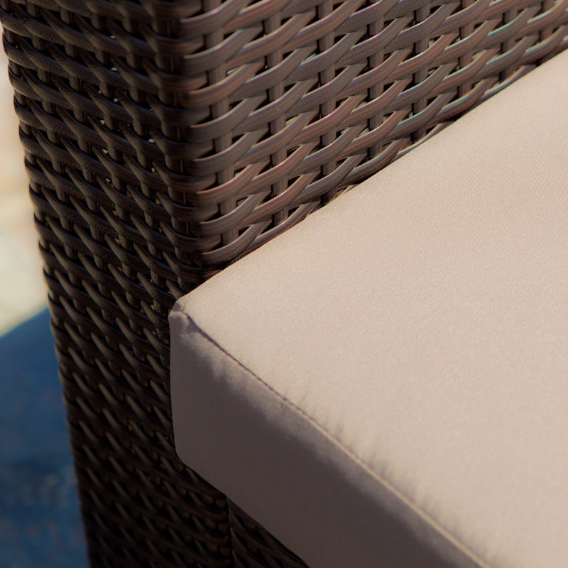 Chaise de patio avec coussins, Structure brune / coussin naturel