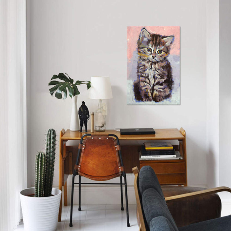 «Kitten», reproduction sur toile, H 26 po x l 18 po x P 1,5 po, Toile tendue, Pas de tapis