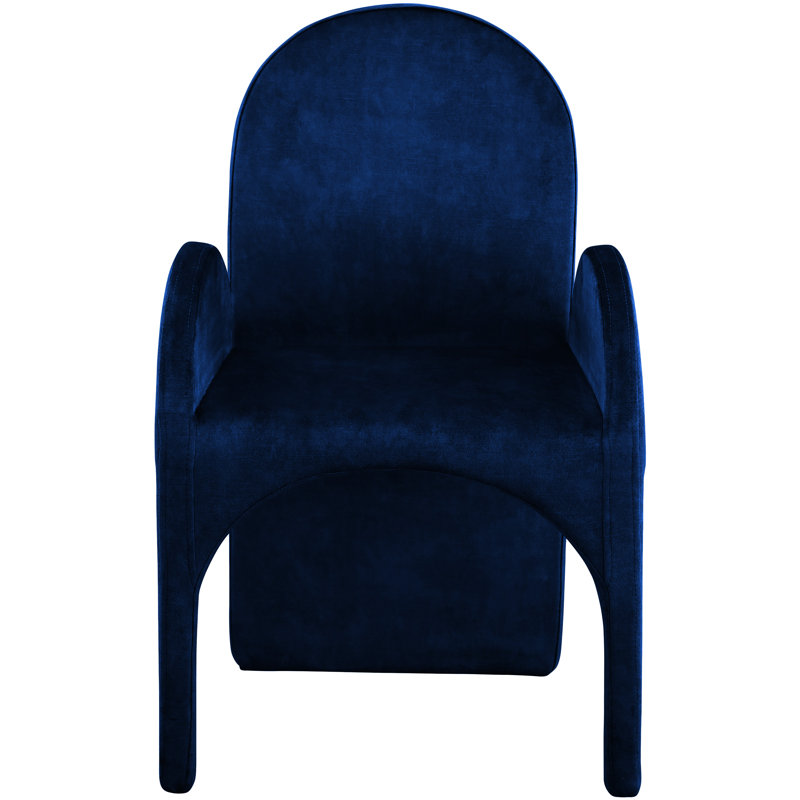 Caserta 18.5'' H Velvet Upholstered Armchair, Navy Velvet