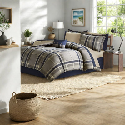 Ensembles complets de literie complète, tissu écossais en polyester confort moderne pour la maison