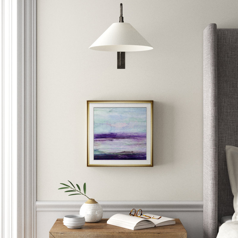 « mauve gris ii », peinture, H 16 po x l 16 po x p 2 po, Cadre doré
