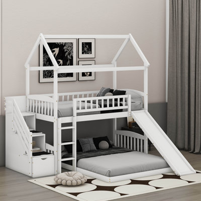 Twin Over Twin Bunk Bed With Slide