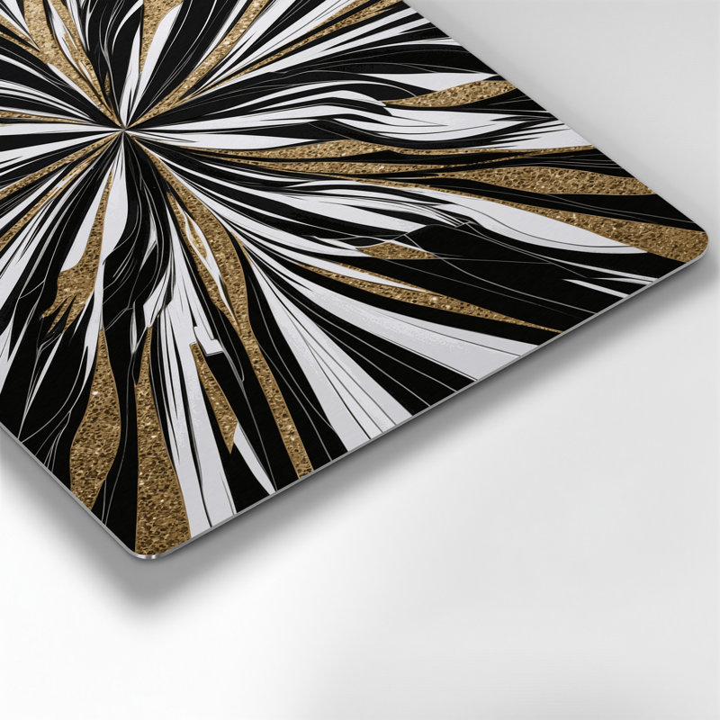 «Geometric Abstraction 83», art mural en métal noir, H 20 po x l 24 po