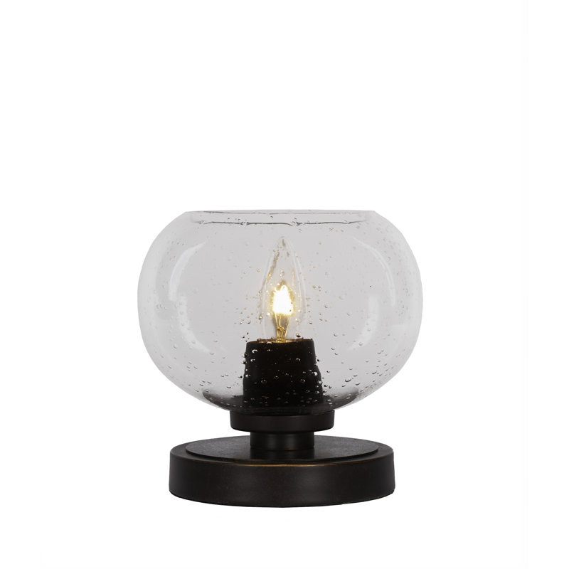 Whitmire Accent Lamp Shown In Dark Granite Finish With 7" Clear Bubble Glass