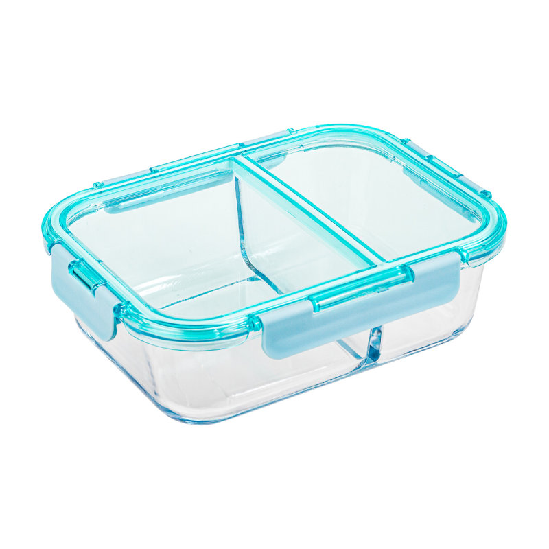 2-Compartment Glass Food Container 1520ml