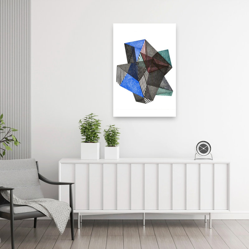 «Dynamic Geometric Forms Abstract», reproduction d'art mural contemporain, H 36 po x l 24 po