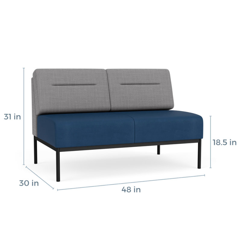 Causeuse Darsey, Sans alimentation, Noir, Chambray gris; Patriot Plus Blue Ridge