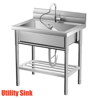 46cm L x 35.6cm W Freestanding Laundry Sink with Faucet