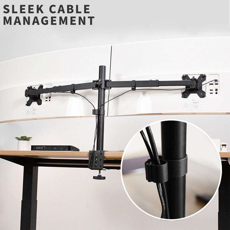 Telescoping Dual Monitor Desk Mount