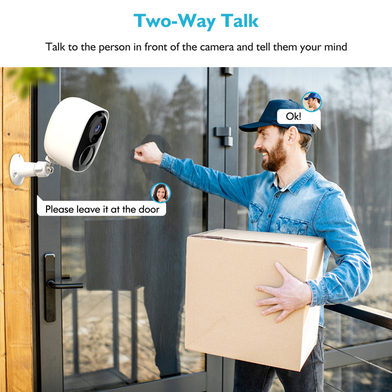 Solar Wireless Ip Home Camera Wifi HD 2K 3Mp Resolution Supports Battery Power, IP66 Waterproof And Artificial Intelligence Motion Detection.