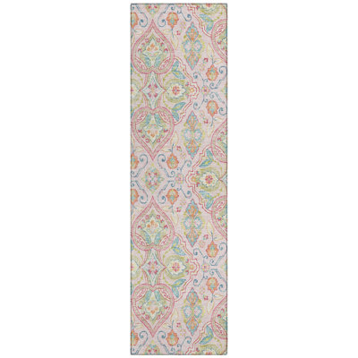 Machine Washable Indoor/Outdoor Husby ACN2207 Bohemian Rug