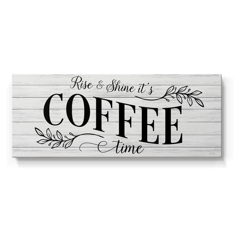 Coffee Time - Toile tendue avec châssis - Prêt à accrocher, H 16 po x l 40 po