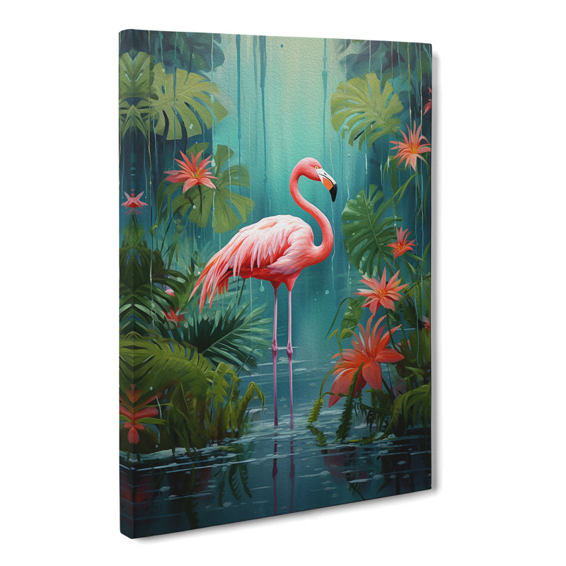 Flamingo Modern No.2 - Wrapped Canvas, 76cm H x 50cm W x 3cm D