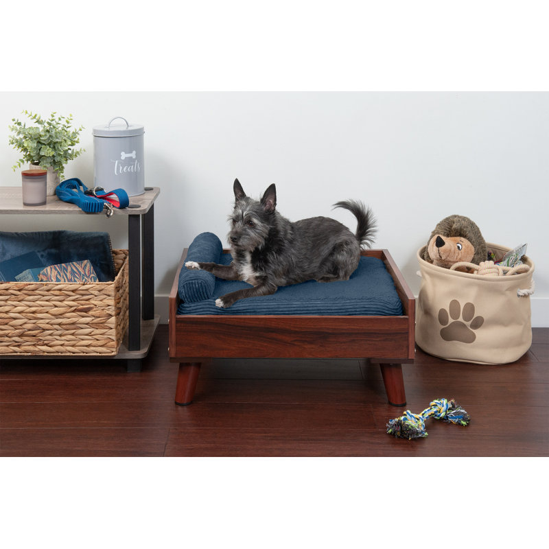 Elevated Dog Bed Frame for Pet Beds, Jumbo (45.9" W x 37" D x 9.8" H), Walnut