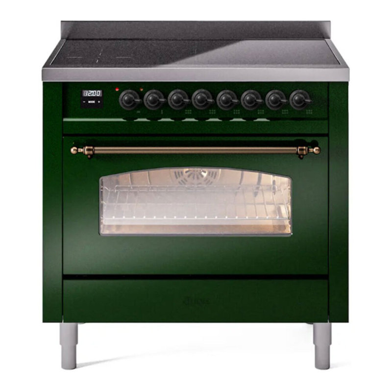 ILVE Nostalgie II 36 in Induction Range, Emerald Green/Bronze