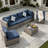 7-Piece Rattan Outdoor Sectional Seating Group with Cushions-1863570578-1869560885