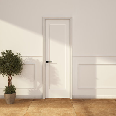24x80 in. 1 Panel Shaker Style White Primed Hollow Core Composite Interior Molded Door Slab