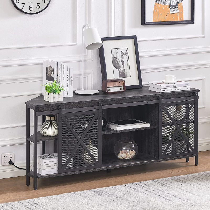 Corner TV Stand, Gray