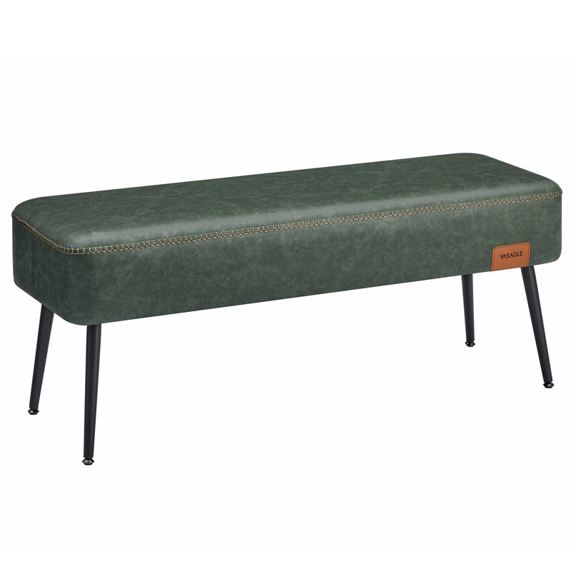Banc de rangement en cuir, Standard, Vert forêt