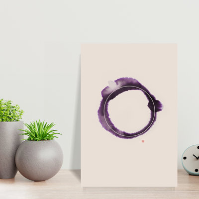 Contemporary Art Abstract Geometric Peaceful Rose Flower Landscape Wall Art - Wrapped Canvas Print