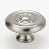 Mushroom Knob, Satin Nickel, 1" H x 1.5" W x 0.6875" D