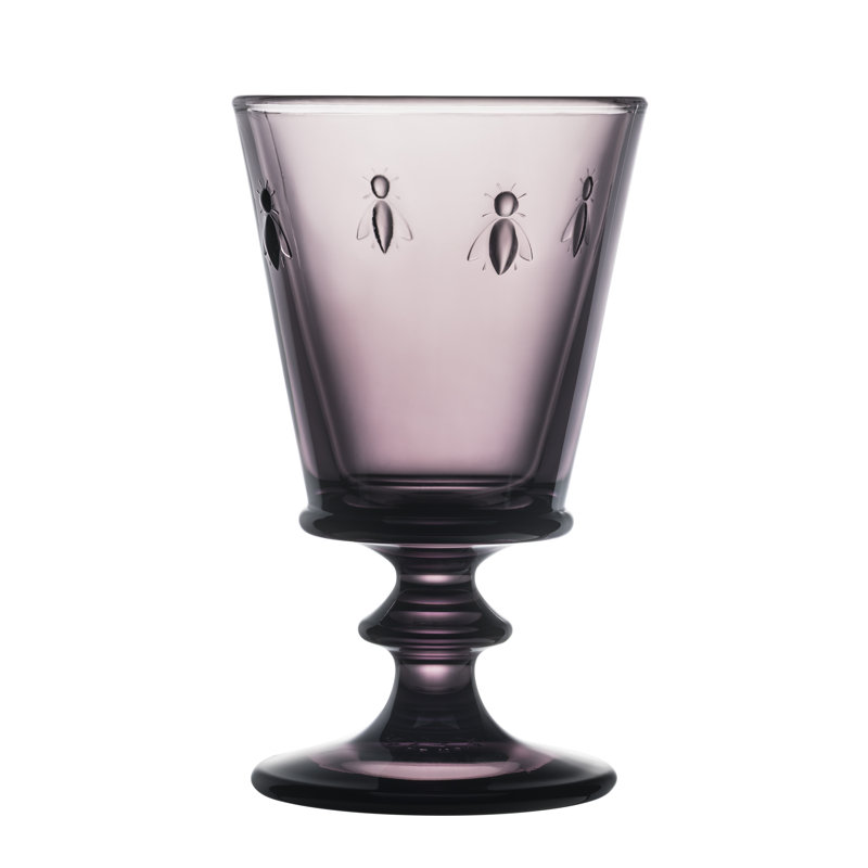 La Rochere Napoleon Bee Aubergine 9 Oz. Wine Glass, Set Of 6.