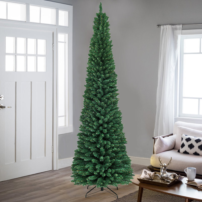 Sapin de Noël artificiel vert élancé, 8'